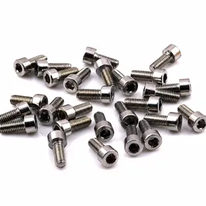 Close up detail of 5x12mm hex socket screws for bike bottle cage and rack mounting.