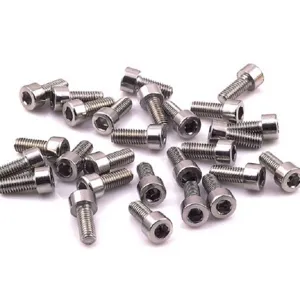 Stainless steel hex socket head cap screws for bicycle bottle cages and rear racks.