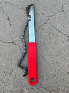 Nahaufnahme Detailansicht der Fahrrad Kassetten Abzieher Kettenpeitsche Metallstruktur.