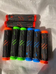 Mountain bike handle grips 13cm soft rubber dual color bicycle handlebar grips accessories
