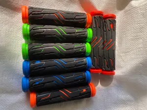 Mountain bike handlebar grips soft rubber dual color 13cm bicycle grip accessories