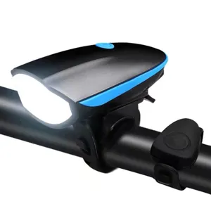 Rechargeable LED bicycle front light with mount bracket, waterproof cycling headlight for mountain bike.