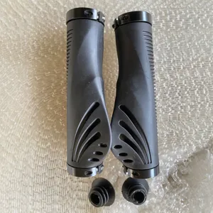 Puños de Manillar de Bicicleta de Montaña Caucho Hueco Transpirable Cómodo Puños de Ciclismo Con Anillos de Bloqueo y Tapones