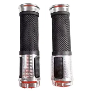 Non-slip bicycle handlebar grips, aluminum alloy and rubber mountain bike handle covers.