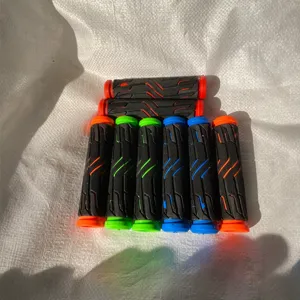 Mountain bike handlebar grips, soft rubber dual-color 13cm bicycle accessories main