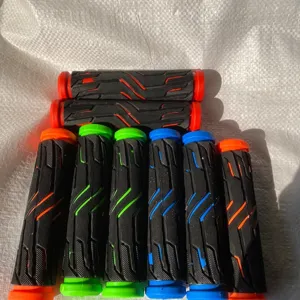 Mountain bike handlebar grips soft rubber dual color 13cm anti-slip bicycle accessory main