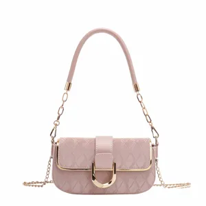 Pink quilted shoulder bag with chain strap and gold hardware detail for daily commute style
