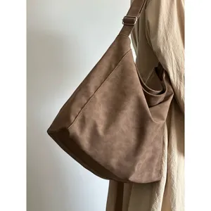 Slouchy large capacity shoulder crossbody tote bag for women daily commute and casual wear style