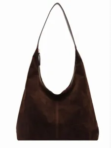 Braune Wildleder Hobo Tasche Vintage Grosse Kapazitat Tote Damen Schultertasche Chic