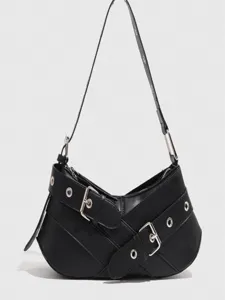 Fashion Niche Vintage PU Leather Underarm Bag Women Versatile Chic Shoulder Bag Baguette Handbag Daily Street Trend