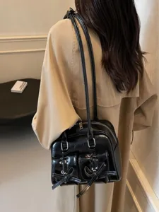 Niche Advanced PU Leather Shoulder Bag Fashion Ballet Style Bowknot Summer New Women Bag Elegant Chic Crossbody Bag