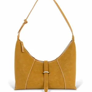 Women Retro Faux Suede Hobo Shoulder Bag Vintage Dumpling Underarm Bag Casual Soft Handbag