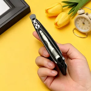 Portafoglio porta carte con cerniera in pelle PU nera borsa minimalista quotidiana