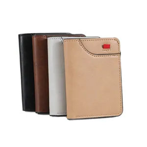 Men's short bifold wallet with multi-card slots in four classic colors for daily use.