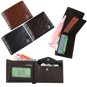 Men's PU Leather Wallet Retro Bifold Short Coin Purse Card Holder Ultra-Light Wear-Resistant RFID Blocking Daily Wallet