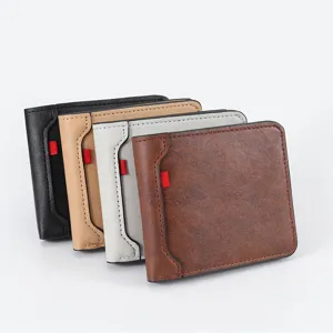Men's short wallet minimalist multi card slot slim horizontal card holder purse new design
