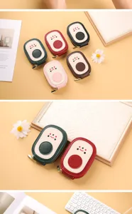 Cute cartoon PU leather mini card holder coin purse zipper wallet multi-card slot storage bag