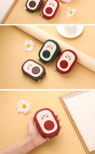 Detailed close-up showing cute cartoon coin purse features, multi-card slot design storage bag
