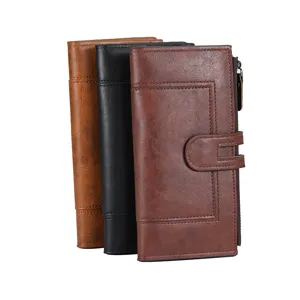 Women long PU leather wallet multi-card slots fashion phone clutch purse multi colors