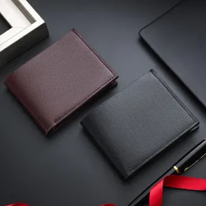Herren Kurze PU Leder Geldbörse Vintage Bifold Kartenhalter Multifunktion Business Portemonnaie