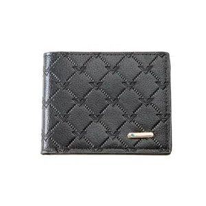 Men's short PU leather wallet compact portable card holder business casual black purse