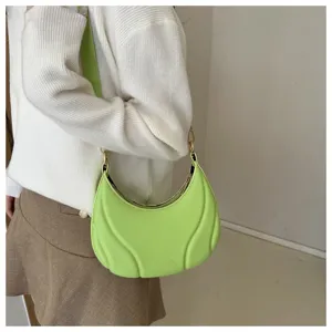 Grüne weiche Leder Unterarmtasche modische Damen Schultertasche für Herbst und Alltag