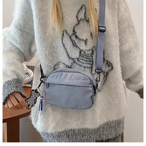 Sac bandoulière décontracté gris bleu pour femmes, élégant sac de téléphone portable.