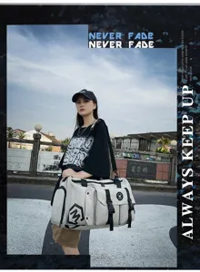 Bolsa de viaje deportiva multifuncional gran capacidad con correa y separación seco húmedo.