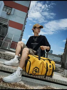 Bolso de viaje deportivo multifuncional de gran capacidad, bolsa de lona para gimnasio y viaje.