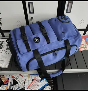 Bolsa de viaje multifuncional gran capacidad bolsa de deporte fitness con bolsillos azul