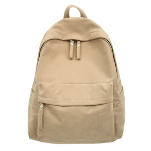 Casual khaki σακίδιο πλάτης για γυναίκες κομψή σχολική τσάντα καθημερινής μετακίνησης