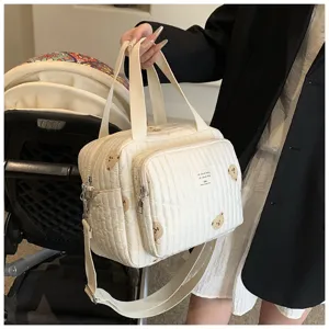 Bolso Pañalera Acolchado Gran Capacidad Oso Lindo Bolso Bandolera Estilo Coreano Moda