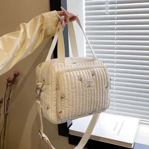 Bolso acolchado de tulipán bandolera bonita bolsa floral para mamá bebé uso diario