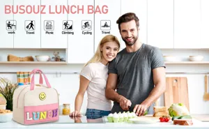 Insulated lunch bag for women and men, cute thermal lunch box tote bag for work picnic travel.
