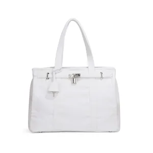 Casual Canvas Tote Bag Large Capacity Women Handbag Designer Style Lock Closure Shoulder Bag Fashion Travel Purse