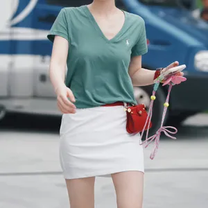 Stylish mini PU leather waist bag and crossbody bag with thin strap, versatile micro bag.