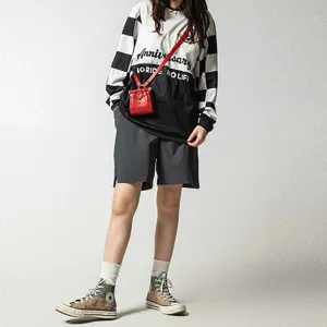 Mini red PU leather crossbody bag, versatile thin strap earphone holder and mini waist bag for women.