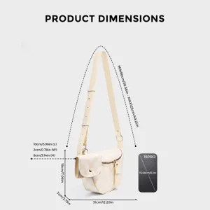 Nylon checkerboard chest bag waist bag 2-in-1 crossbody with adjustable strap dimensions.