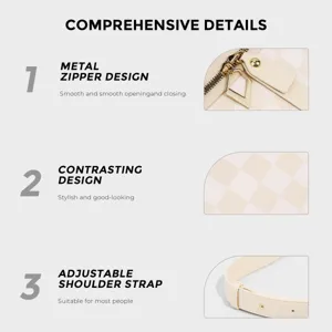 Stylish Checkered Nylon Chest Bag Versatile Crossbody Bag For Daily Commuter Users.