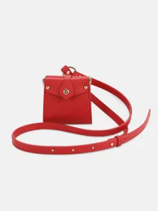 Women PU Leather Mini Crossbody Bag Fashion Casual Solid Color Shoulder Bag Small Earphone Pouch Multi-use Waist Bag