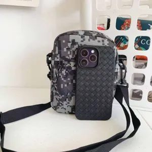 Taktische Tarnung Umhängetasche für Outdoor, graue Digitalkampf-Schultertasche für den Alltag.