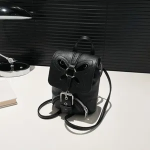 Femmes Mode PU Cuir Mini Sac à Dos Mignon Papillon Découpe Petit Casual Sac de Voyage École Sac à Main