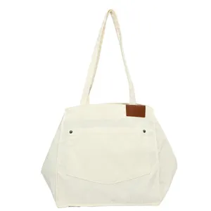 Stylish Corduroy Tote Bag Large Capacity Women Casual Retro Shoulder Bag Main View