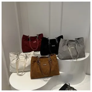 Kordsamt Shopper Tasche für Damen, große Kapazität lässige Umhängetasche, stilvolle Handtasche.