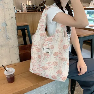 Vintage rosa blumenmuster jacquard unterarmtasche elegante freizeit canvas handtasche.