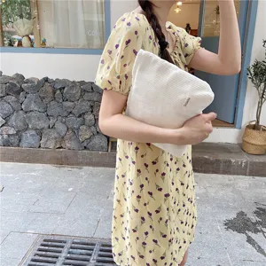 Corduroy cosmetic bag for women, large capacity portable makeup pouch for daily use.