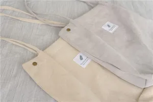 Corduroy shoulder bag casual daily tote bag minimalist student shopping bag large capacity.