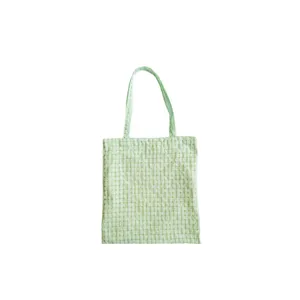 Green checkered tote bag, lightweight casual shoulder bag for daily commuting and student daily use.