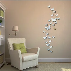3D Vlinder Spiegel Muurstickers Acryl Verwijderbare Muurstickers DIY Kunst Muurschilderingen Voor Woonkamer Slaapkamer Huisdecoratie