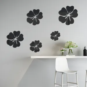 Acrylic mirror wall sticker 5-piece flower set self-adhesive home background decor